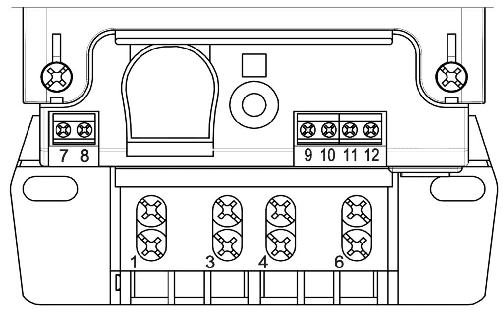 Клеммы RS-485 счётчика Энергомера CE102M S7