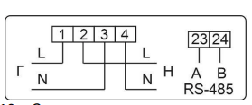 Клеммы счётчика МИРТЕК-12-РУ корпус W2