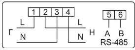 Клеммы счётчика МИРТЕК-12-РУ корпус W1
