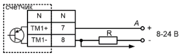 Клеммы импульсного выхода счётчика Энергомера CE207